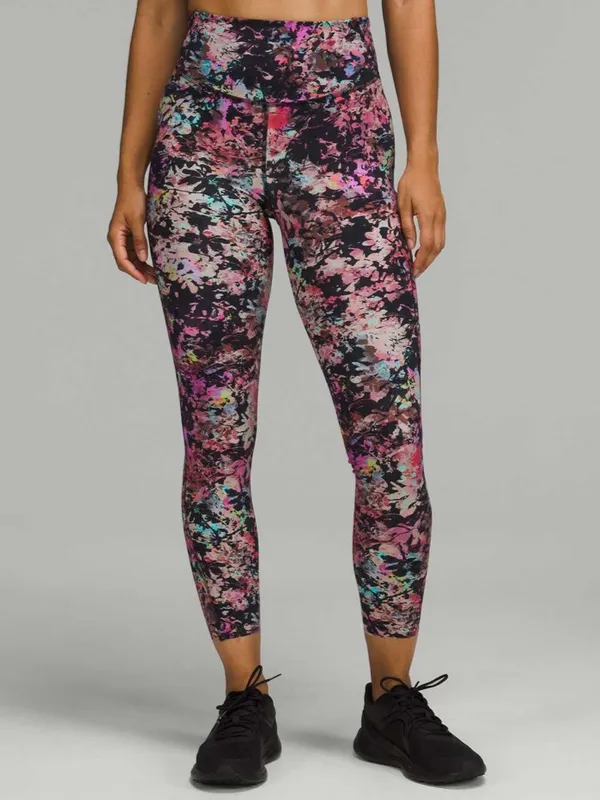 Lululemon Base Pace High Rise Tights Leggings Stencil Blossom Size 8 - Image 2