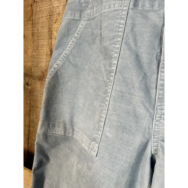 Aerie Light Blue Corduroy Overalls Raw Hem Adjustable Straps Size S Small P - Image 5