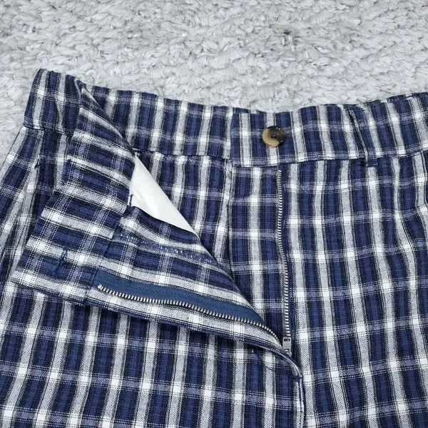 Urban Outfitters Playa Plaid Longline Shorts Size Large Blue White Relaxed Baggy - Image 6