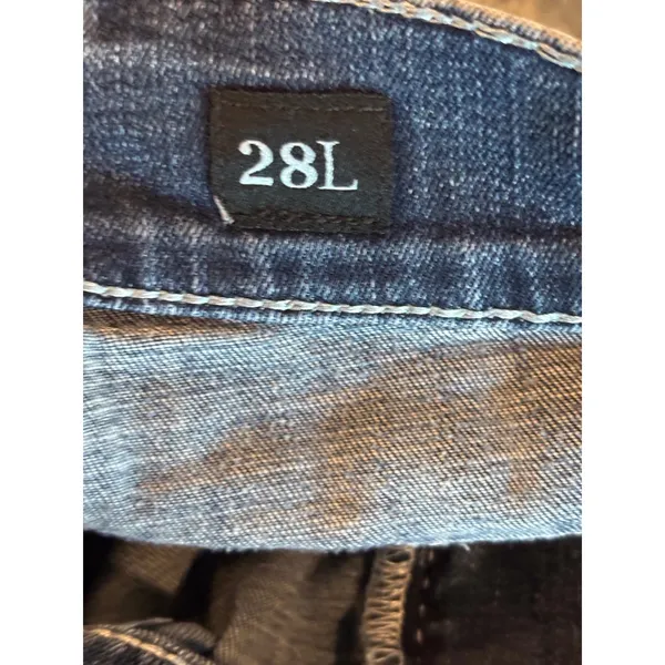 Buckle Black Fit No 3 Bootleg Jeans Light Wash Distressed Stretch Denim 28L - Image 5