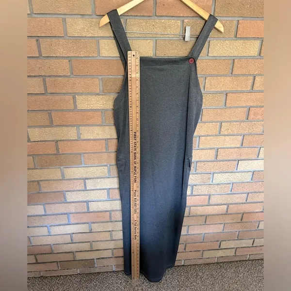 Timing USA Long Overall Dress Skirt Back Slit Gray Vintage Size Medium Women’s - Image 7