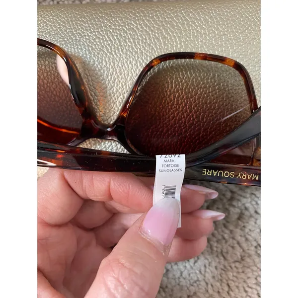 New Mary Square Mara Polarized Tortoise Sunglasses Brown Acetate UV400 - Image 4