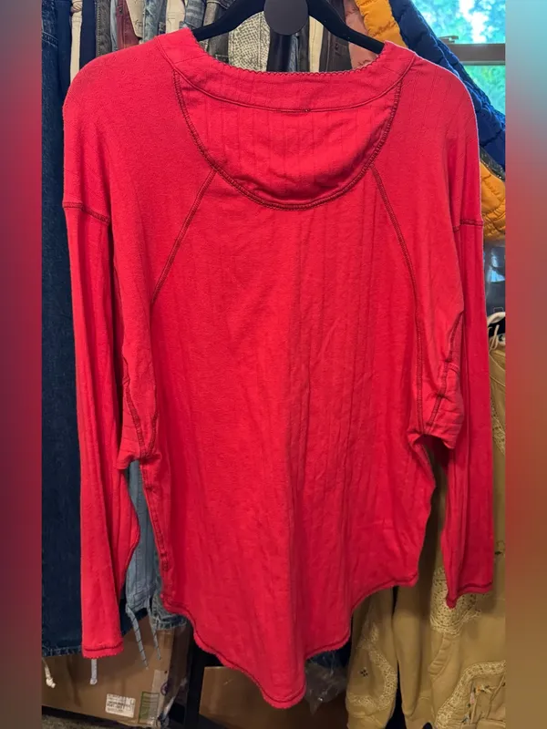 NWOT Free People FP Intimately Coffee Chat Pullover - raspberry wine pink - M - Image 8