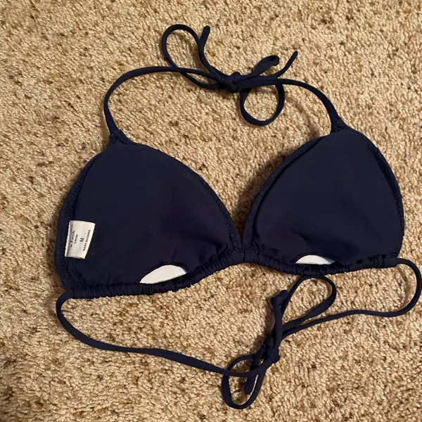 Navy Abercrombie & Fitch Triangle Bikini Top - Image 3