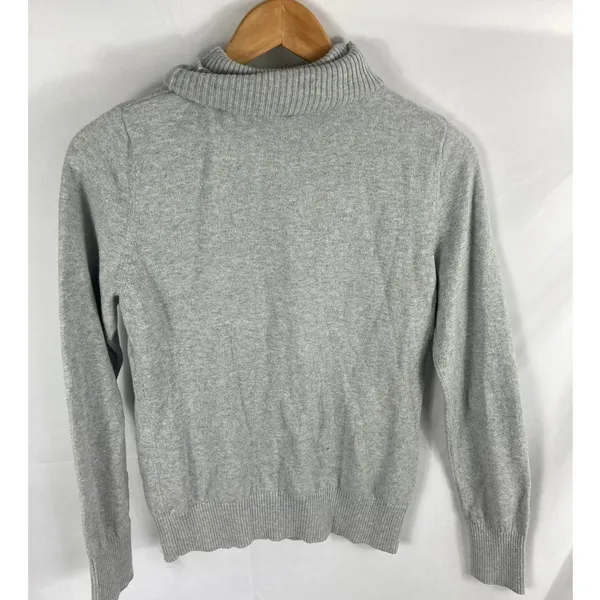 LL Bean Grey Turtleneck Sweater Size XS - Image 3