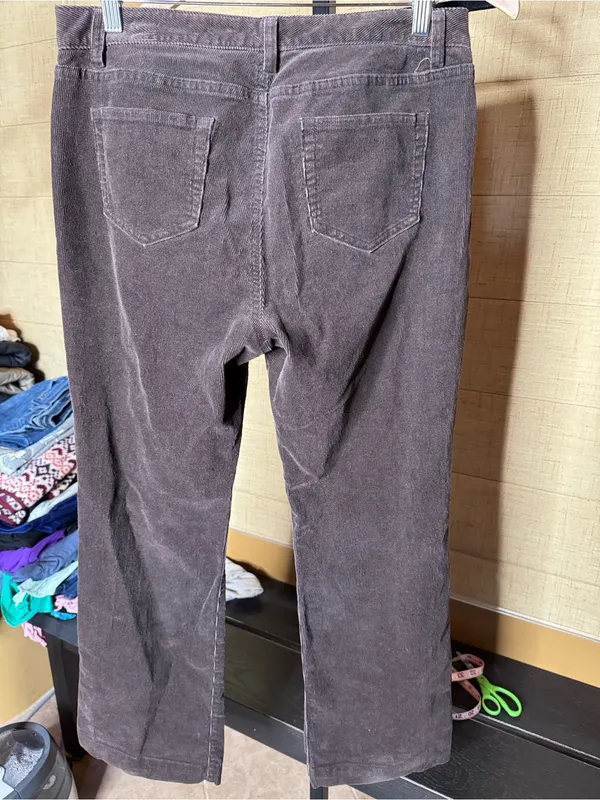 Lands’ End High Rise Corduroy Flare Pants Coffee Brown Size 10 Sold Out Color - Image 8