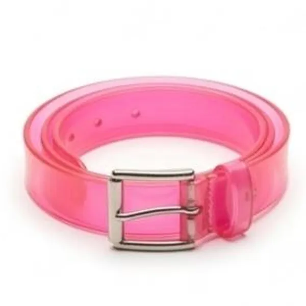 Forever 21 Red Faux Leather Belt Silver Buckle Y2K Indie Sleaze - Image 2