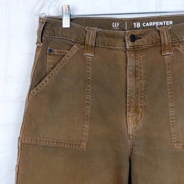 GAP Carpenter Jeans Womens 29x29 Brown High Rise Straight Wide Leg Utility - Image 4
