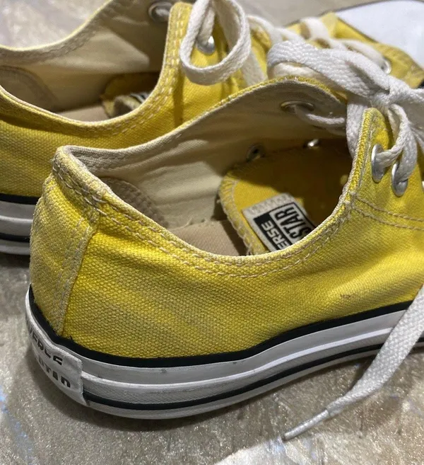 All Star Low Tops Lace Up Yellow Sneakers Women’s 8 (Please Read Description) - Image 7