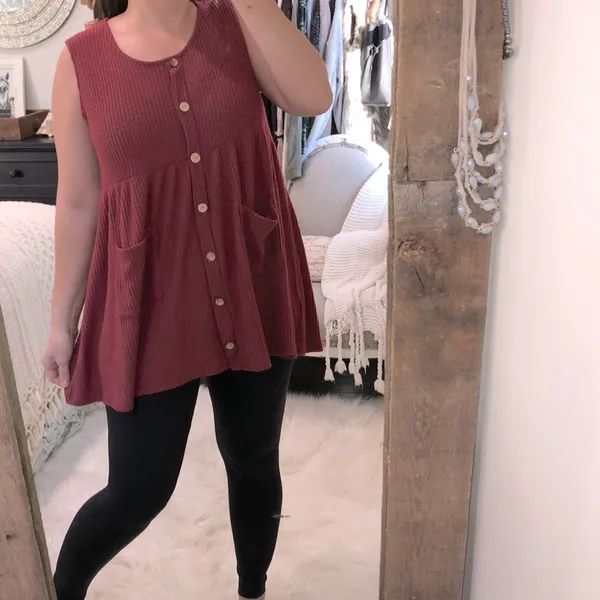 Entro size medium burgundy boho top - Image 2