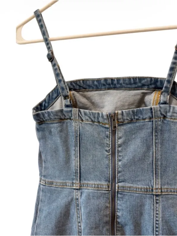 Aeropostale Women’s Light Blue Denim Stretch Dress with Slim Straps - Image 5