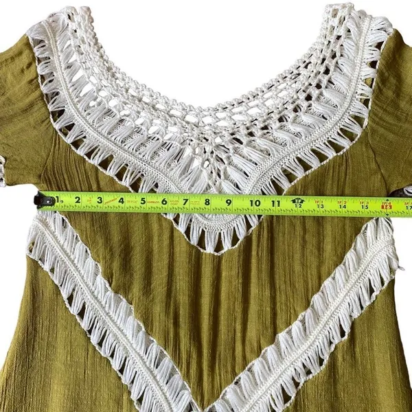 Wishlist Boho Chartreuse ￼Crochet Tunic Top - Image 5