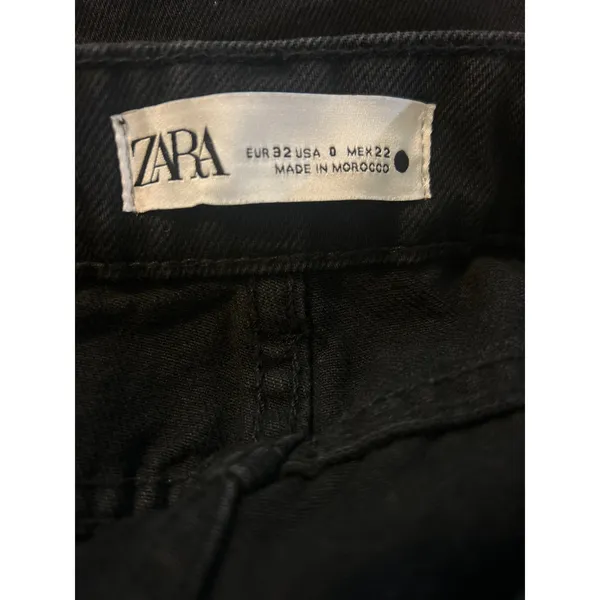 ZARA Slim Cargo JEANS Black GOTH GRUNGE PUNK 90s Size 0 Mid Rise XS NWT - Image 7