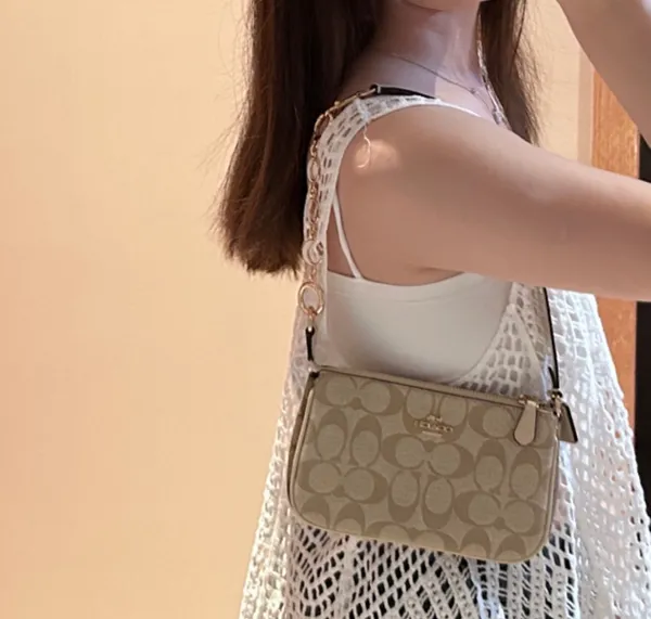 Coach Nolita 19 In Blocked Signature Canvas Bag Purse CA444 - Image 8