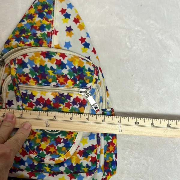 Blue and Yellow Mosaic Backpack with Adjustable Strap - Image 8