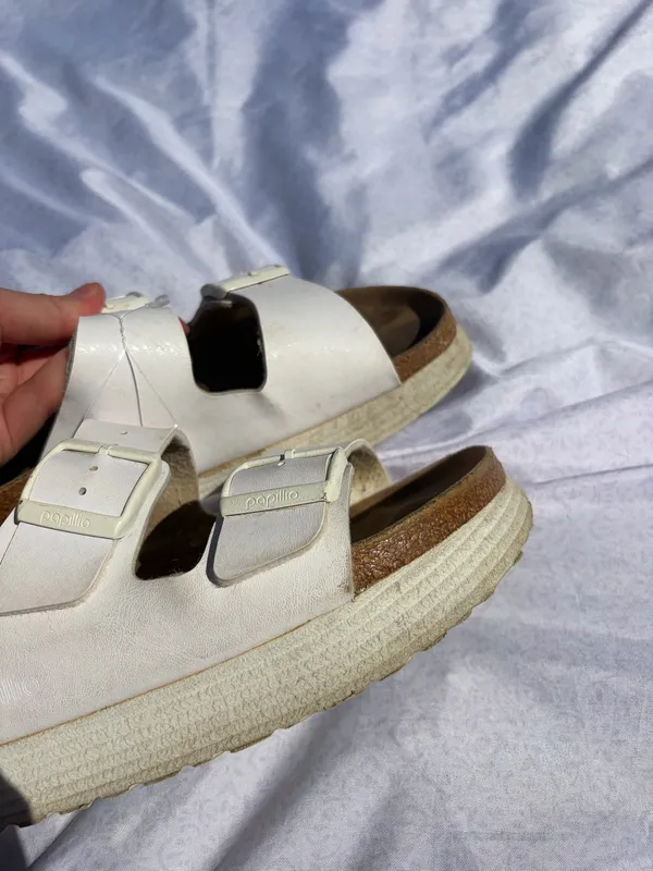 Papillon Papillio by Birkenstock white flex platforms sandals - Image 6
