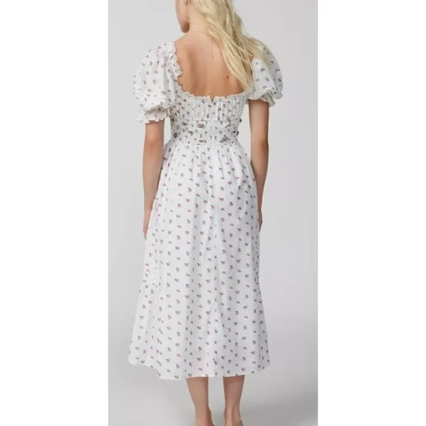 For Love & Lemons Guisti Floral Midi Dress – Smocked Bodice, Women’s Size S - Image 4