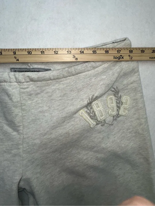 VTG Y2K Abercrombie & Fitch Sweatpants Gray Spellout Back Logo Joggers Large - Image 11