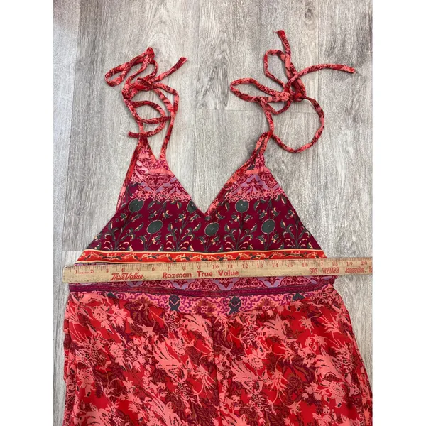 Free people Cabbage Rose Jumpsuit Size XS Boho Oversized Woemn's Pink Orange - Image 6