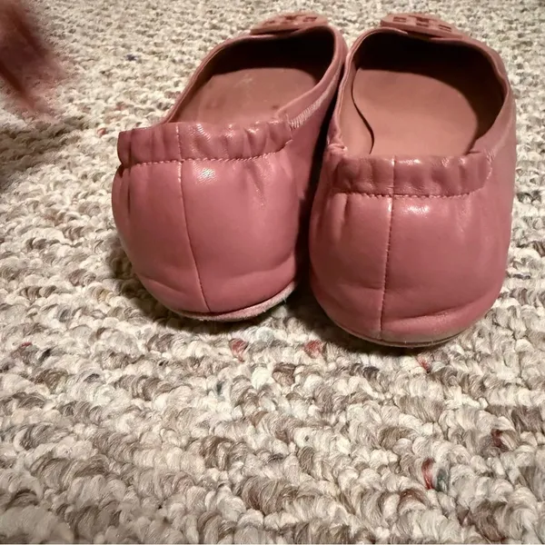 Tory Burch Minnie Travel Ballet with Leather Logo in Rosa- Size 9.5 - Image 3