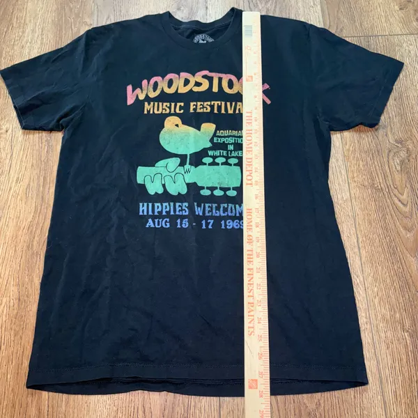 Woodstock Music Festival 1969 Graphic T-Shirt Womens M Goodie Two Sleeves Hippie - Image 2