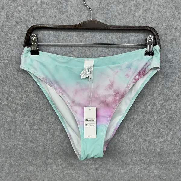 NEW Cupshe Pink Blue TyeDye 2 Pc Beach Swimsuit Swim Bikini Padded Bra Women XL - Image 6