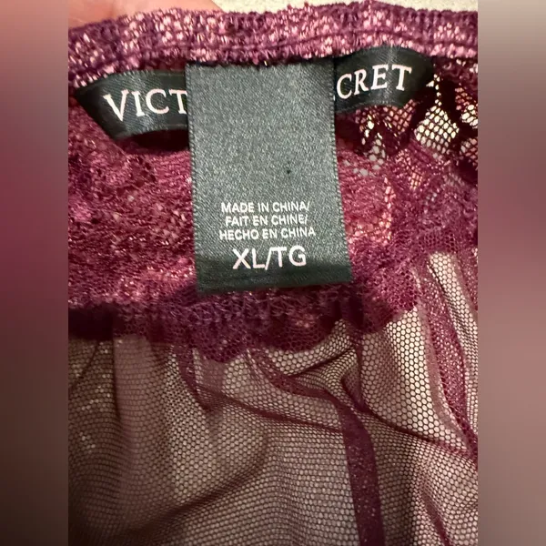 Victoria’s Secret Lace Halter Babydoll Lingerie in‎ Burgundy Size XL - Image 5