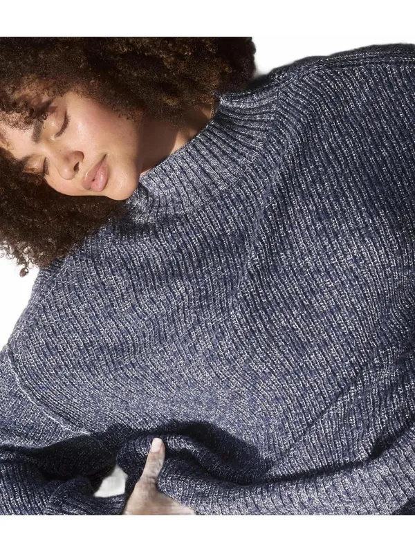 AE Aerie Hits The Spot Mockneck Sweater American Eagle NWT Blue Fresh Bright Sm - Image 5