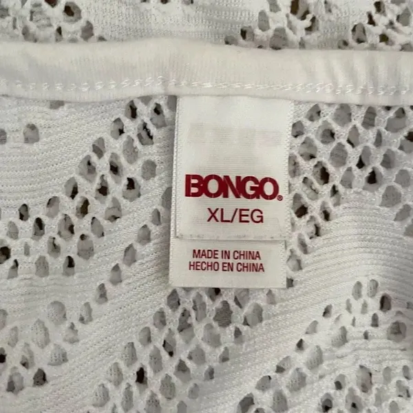 Bongo White Summer Overlay Beach V-neck Elastic Waist Kaftan Cover Up SZ XL - Image 8