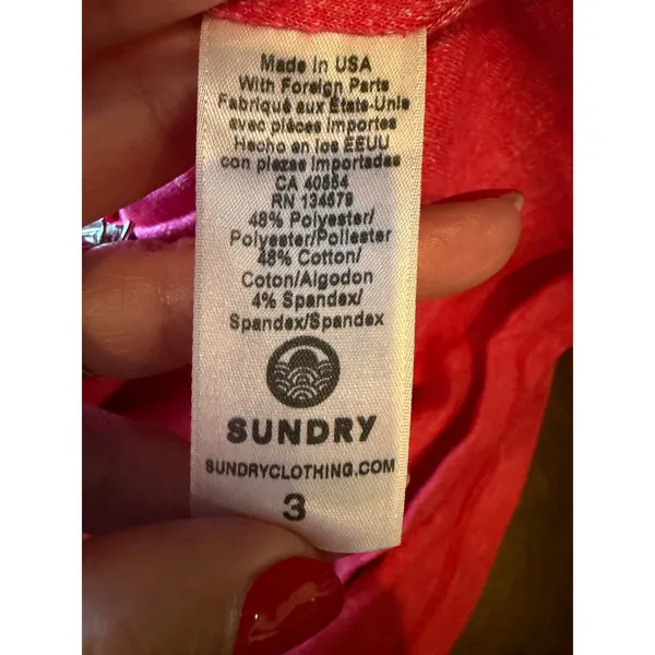 Sundry Side Knot‎ T Shirt Dress Women Large Pink Ruched Mini Athleisure Preppy - Image 11
