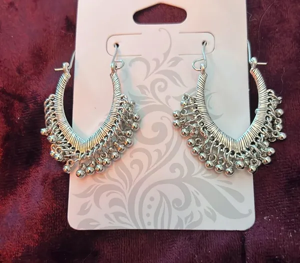 Sterling Silver Bollywood Style Earrings - Image 3
