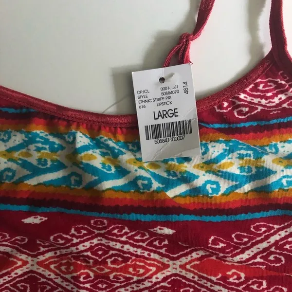Wet Seal Womens Basic Print Spaghetti  Strap Tank Sz L - Image 3