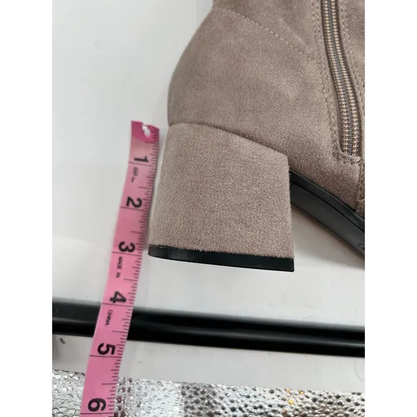 Nine West Felipe 2 Over the Knee Boot beige taupe block heel round toe size 6.5 - Image 14