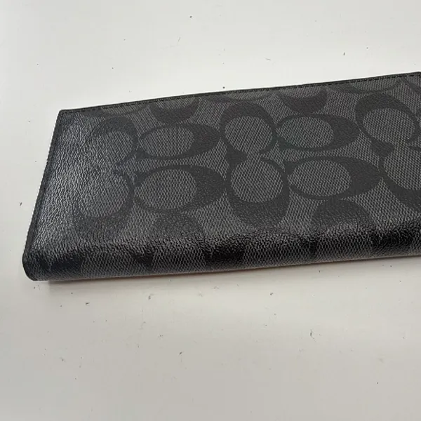 Coach Billfold Black Signature Coated Canvas Wallet - Image 2