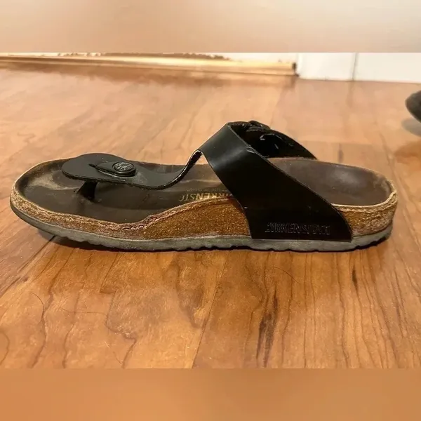 BIRKENSTOCK Gizeh Sandals Black Thong Flip Flops Women’s 39‎ - Image 4