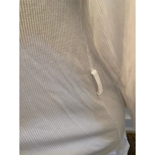 Calvin Klein Sleepwear White Waffle Knit Open Front House Coat Robe Cover Up - Image 5