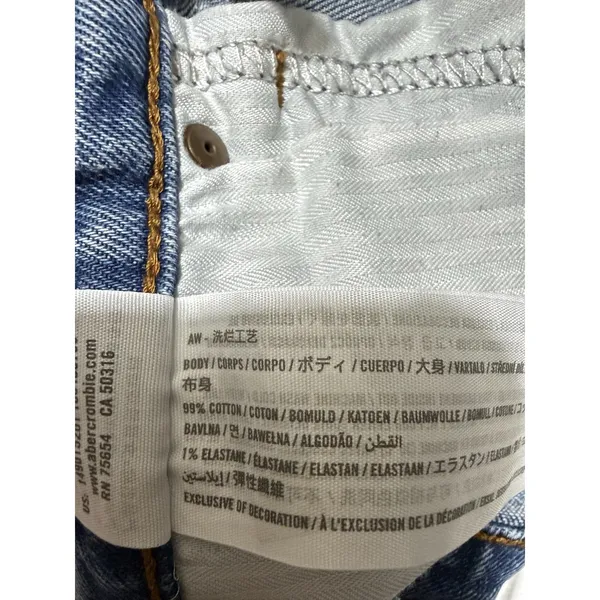 Abercrombie & Fitch Women’s 29/8 Ultra High Rise Mom Short Distressed Denim Blue - Image 5