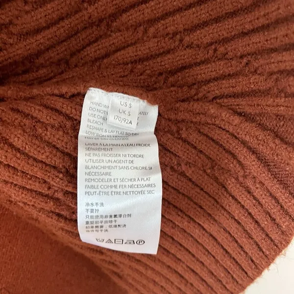 Free People Emmaline Mini Sweater Dress Cut Out Back in Burnt Orange Small‎ - Image 6