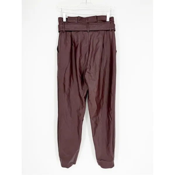 Abercrombie & Fitch Faux Leather Paperbag Waist Skinny Pants Women's S‎ Brown - Image 3