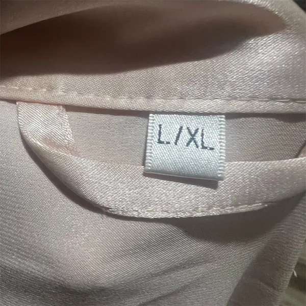 Luxury Silky Satin 'Mother of the Bride' Robe Pink L/XL 3/4 Sleeve Tie Closure - Image 7