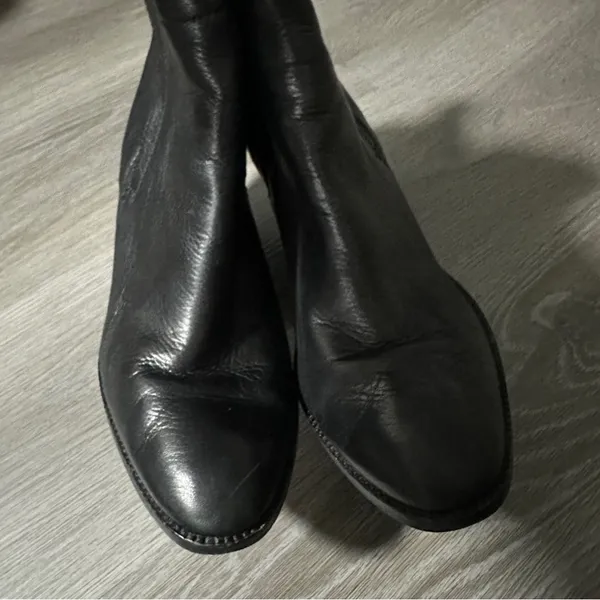 Dolce Vita DV Black‎ Leather Side Zip Block Heeled Booties Size 9 - Image 2