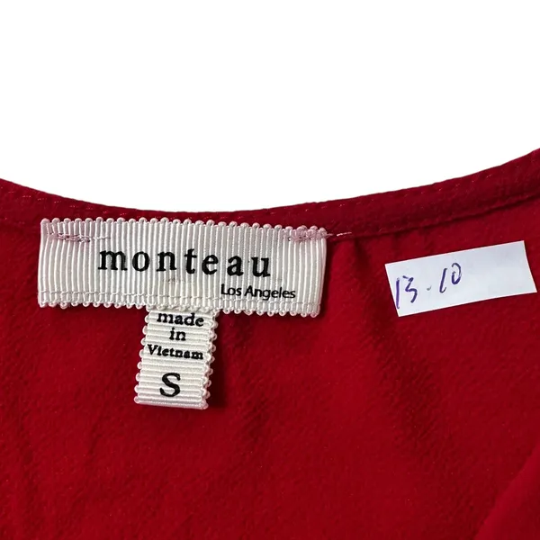Monteau Red Peplum Blouse Women's Top Size Small | 13-10 - Image 5