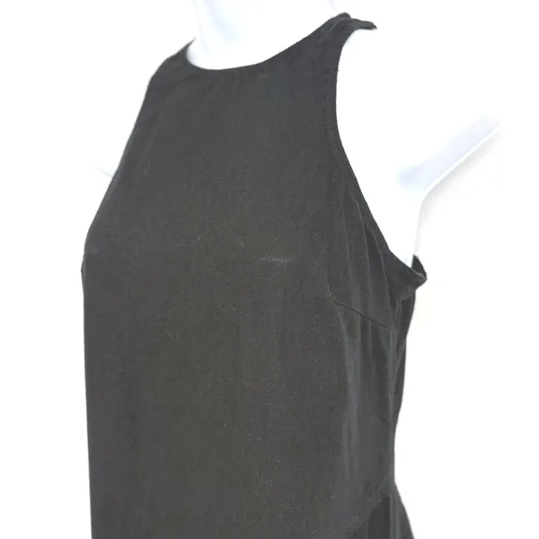 Future Collective‎ Midi Dress Women 4 Black Linen Blend Halter Neck Racerback - Image 5