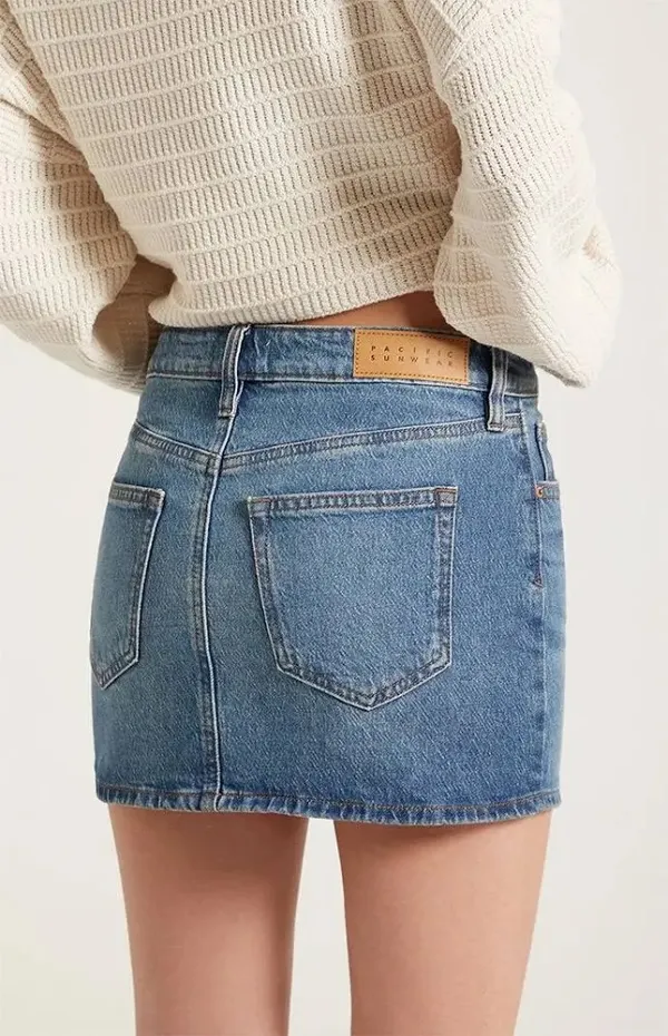 PacSun Blue Denim Mini Skirt - Image 5