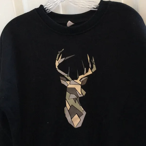 FINAL MARKDOWN LADIES deer head sweatshirt large Black - Image 2