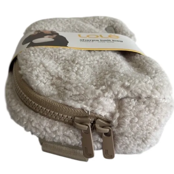 Lolë Sherpa Belt Bag Cream Ivory Fleece Crossbody Fanny Pack Unisex NWT - Image 7