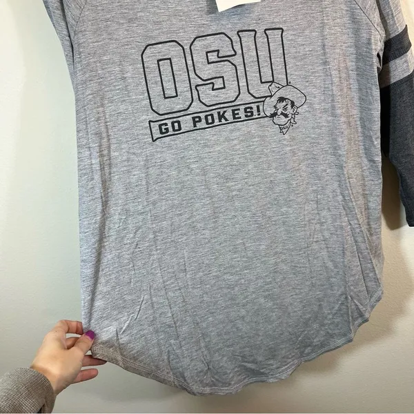 Piko Women’s Gray Oklahoma OSU Pokes Bamboo Top Medium NWT‎ - Image 6