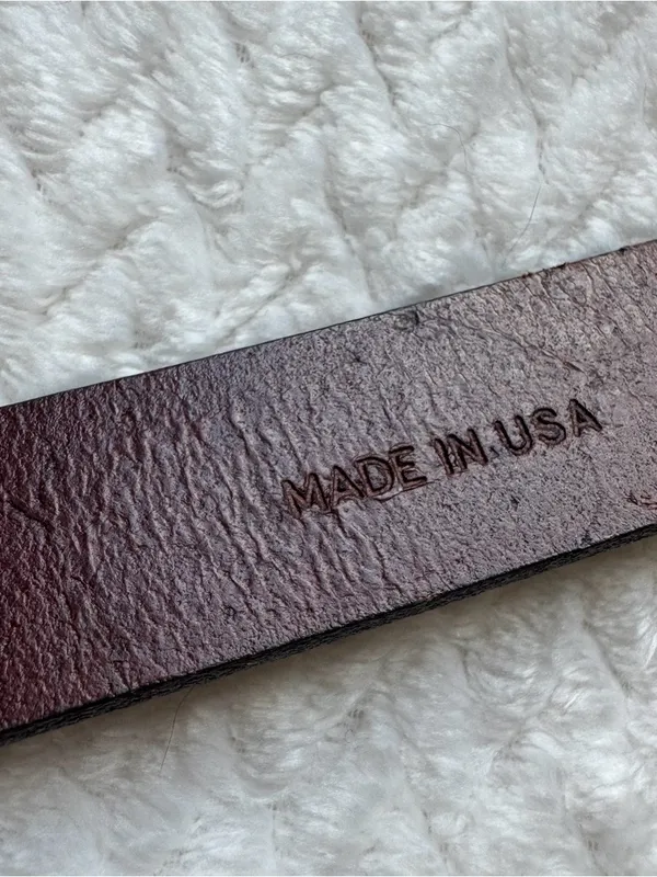 Calvin Klein Leather CK Logo Belt Women's 36 L Italian Saddle Leather Brown USA - Image 5