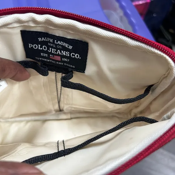 Ralph Lauren Polo Jeans Co. Red and Black Travel Case Makeup Bag Toiletries bag - Image 6