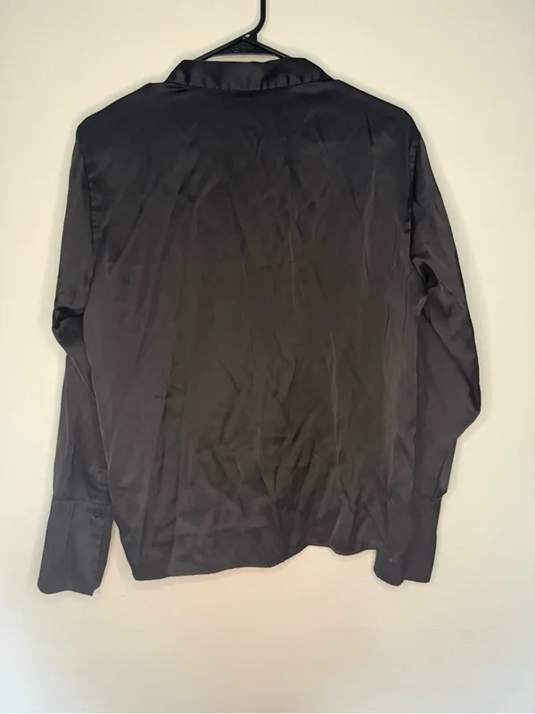 Abercrombie & Fitch Black Satin-Look Blazer Shirt - Image 5